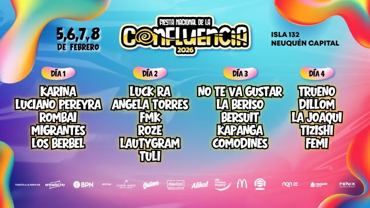 IMPERDIBLE: ya está confirmada la grilla de la Fiesta Nacional de la Confluencia