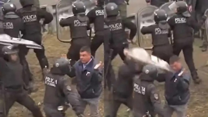 Claudio Barchessi: "Puso con saña el escudo de policía para pegarme"